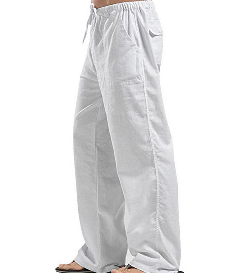 Hot Men's Loose Solid Color Casual Trousers